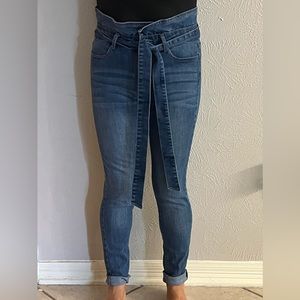 Black Label Paperbag Ankle Skinny Jeans size 5 waist 28